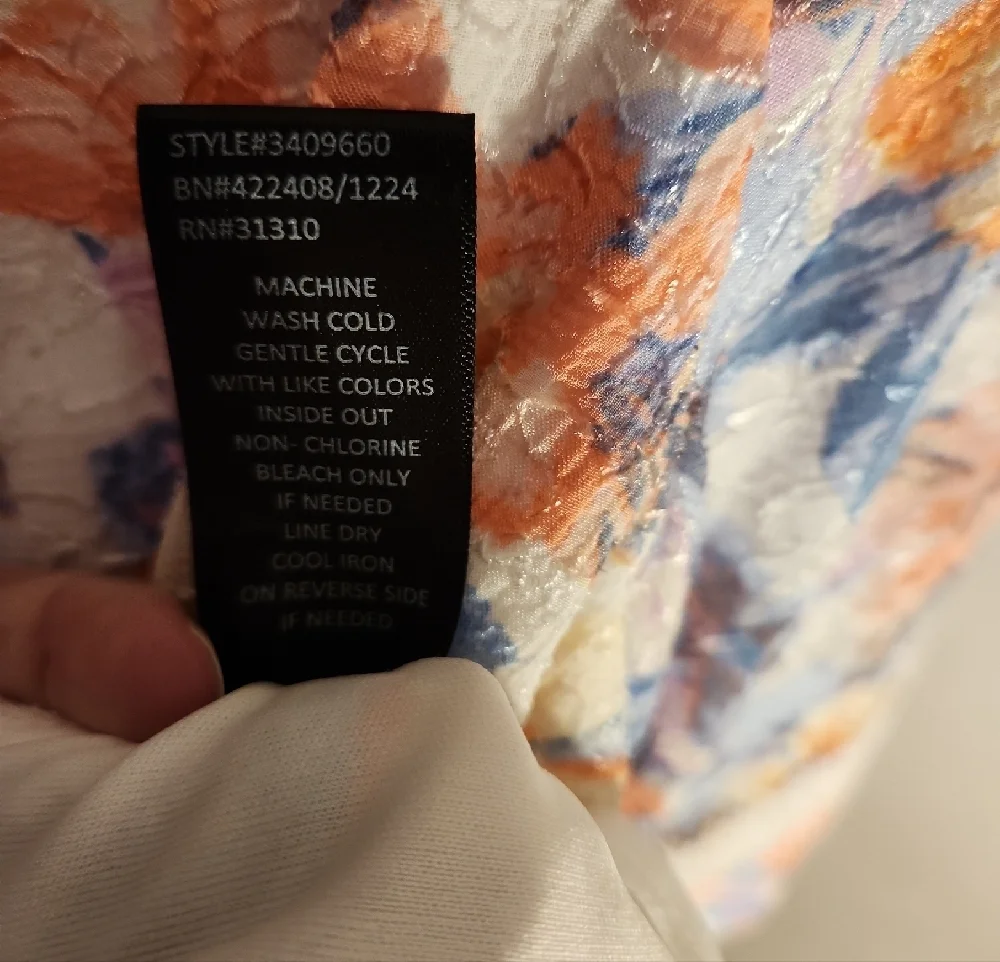 I.N. Studio Women's Boho Top 1X Floral Pink Blue NWT